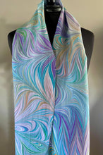 Load image into Gallery viewer, Blue spring many colored flame pattern Habotai Silk
