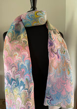 Load image into Gallery viewer, Spring multi colored bouquet  Patterned Habotai Silk
