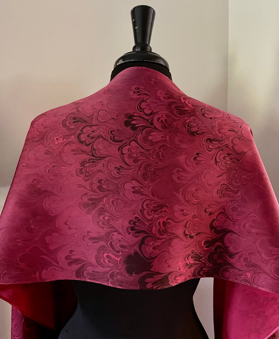 Red Bouquet Charmeuse Silk 72x14” bold fun. This beautiful silk makes a unique dresser cover and scarf