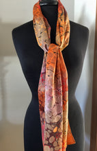 Load image into Gallery viewer, Orange Italian vein  Charmeuse  Silk 72x14” bold fun. This beautiful silk makes a unique dresser cover and scarf
