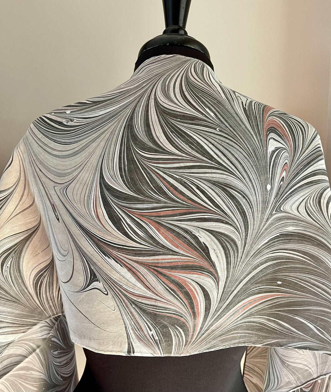 Neutral Flame Patterned Habotai Silk