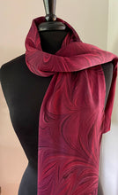 Load image into Gallery viewer, Red Flame Charmeuse Silk 72x14” bold fun. This beautiful silk makes a unique dresser cover and scarf
