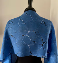 Load image into Gallery viewer, Blue Italian Vein   Habotai Silk 14x72 bold fun. This beautiful silk makes a unique dresser cover and scarf
