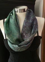 Load image into Gallery viewer, Water marbled Infinity Scarf/Shrug Silk
