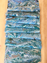 Load image into Gallery viewer, Blues Combed Patterned Habotai Silk 14x72&quot;

