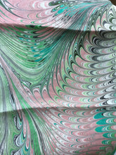 Load image into Gallery viewer, Green combed pattern 14x72”  Habotai Silk
