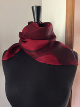 Load image into Gallery viewer, Red Stone  21x21 Square Habotai silk. Wear this unique piece in your hair, as a neckerchief, pocket square, or accessorize your dog.
