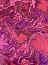 Load image into Gallery viewer, Red Floral 21x21 Square Habotai silk. Wear this unique piece in your hair, as a neckerchief, pocket square, or accessorize your dog.
