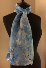 Load image into Gallery viewer, Blue bouquet .  Habotai Silk 14x72”
